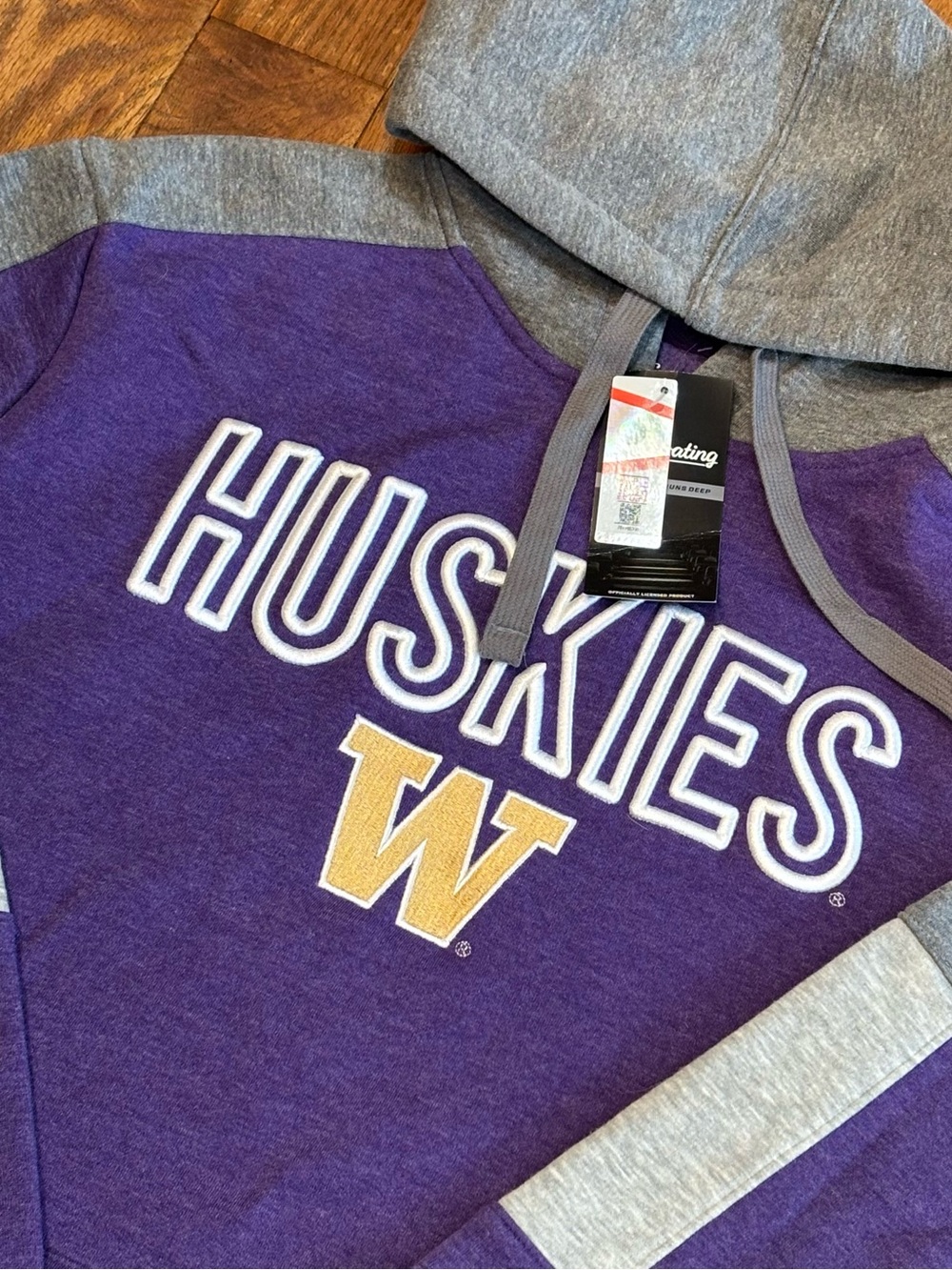 University of Washington Huskies Hoodie Sweatshirt Purple/Grey Men's Medium - Picture 1 of 10